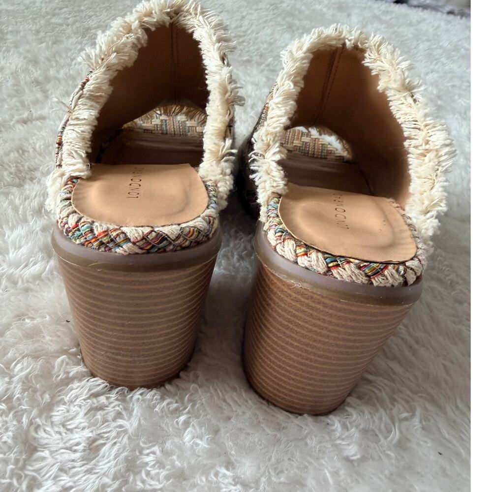 London Rag Maya Woven Textile Mule Heels Size 6.5 - Picture 4 of 9